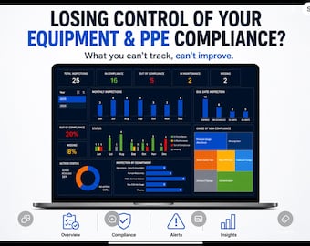 Equipment & PPE Compliance Dashboard | Industrial Safety Inspection Log (Excel)