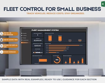System zarządzania flotą | Panel kontroli kosztów | Kontrola operacyjna pojazdów | Arkusz kalkulacyjny śledzenia pojazdów