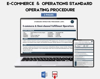 E-commerce Fulfillment SOP Template | Warehouse and Inventory Management Order Fulfillment Guide