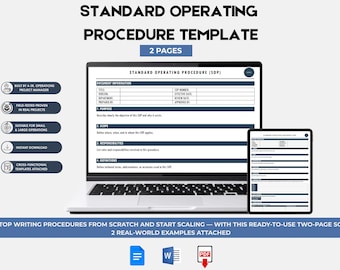 Editable SOP Template | Standard Operating Procedure | Quality Assurance | Operational Efficiency