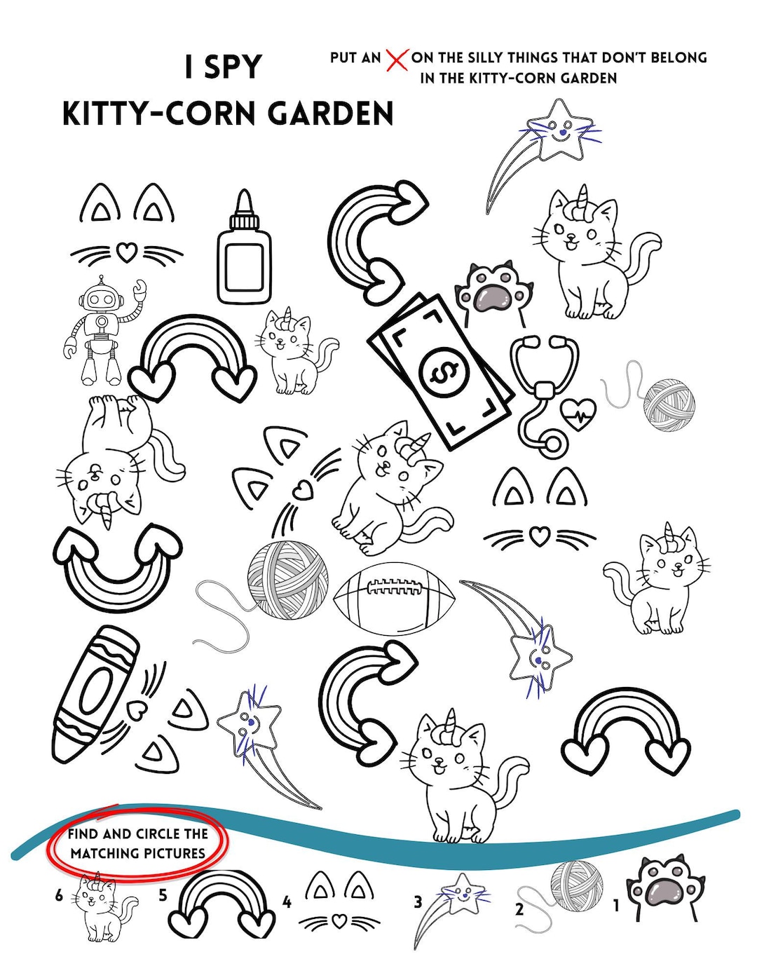 Kittycorn I Spy • Cat Unicorn Activity • Eye Spy Game for Kids ...