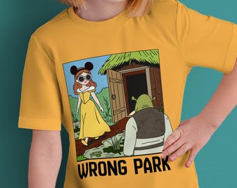 Belle Beauty and the Shrek, Wrong park shirt, Disney Mashup, Funny Disney, Family Trip Shirt, Custom Disneyland Vacation Tshirts