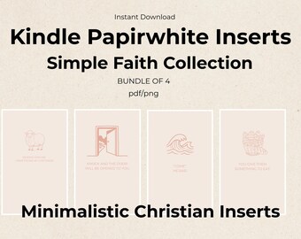 Minimal Christian Kindle Paperwhite Inserts | Bible Verse Clear Case Printables