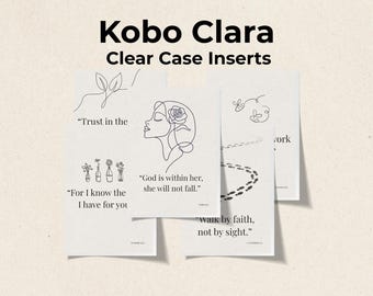 Kobo Clara Clear Case Inserts Christian Bible Verse Set of 5
