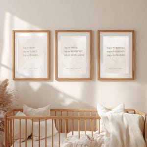 Kristen barneromsplakat sett med 3, Bibelske affirmasjoner barn, Norsk kristen veggkunst, Bibelvers barnerom, Fysiske prints