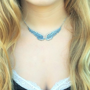 Angel Wing Necklace, Silver Wing Jewelry, Angel Wing Pendant, Remembrance, Protection Necklace