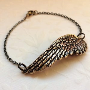 Engel Flügel Armband, Engel Flügel Schmuck, ANTIQUE BRASS Engel Flügel, neue Vintage-Stil, Glaube Wächter Christian Schmuck, Feder Armband