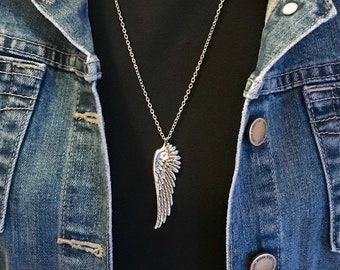 Angel Wing Necklace-Silver Wing Jewelry-SWAROVSKI Crystal Adorned, Meaningful Jewelry, Silver Necklace, Angel Wing Pendant, Faith Jewelry