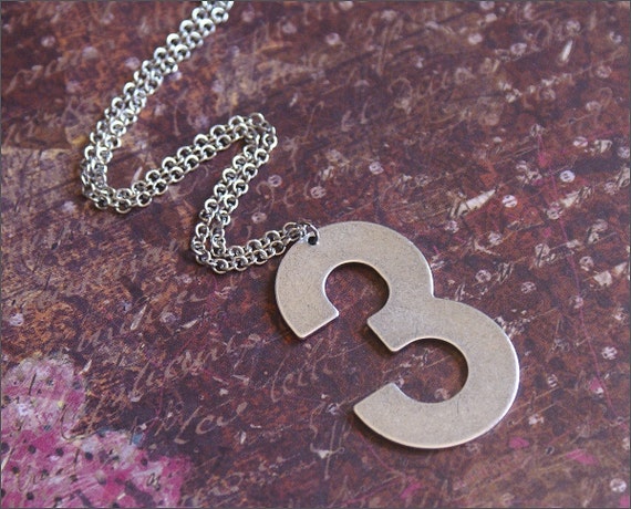 Number 3 necklace charm sale