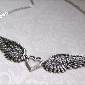 Angel Wing Necklace -Silver Wing Jewelry- GORGEOUS DETAILED Angel Wing Pendant PERFECT for her, Mother, Sister, Friend Gift Chic Necklace