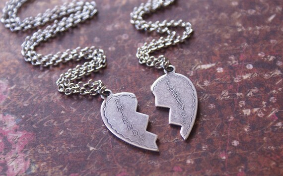 Friendship Silver Necklace Friends Forever Necklace Besties
