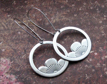 LOTUS FLOWER EARRINGS in Silver -Meaningful- Water Lily Charm 'Beautiful Blossoms' by RevelleRoseJewelry