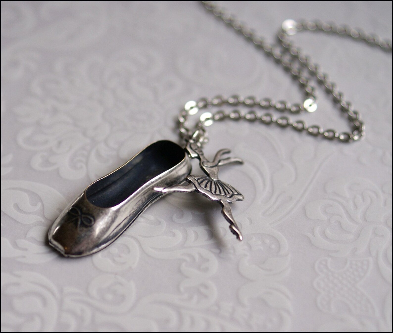 ballerina ballet necklace-dancer's necklace- silver ballet shoe, ballerina pendant, perfect gift for dancer, cutest recital ballerina ballet necklace-dancer's necklace- silver ballet shoe, ballerina pendant, perfect gift for dancer, cutest recital