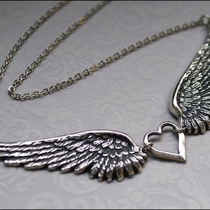 Angel Wing Necklace Silver Wing Jewelry GORGEOUS DETAILED Angel Wing Pendant PERFECT for her, Mother, Sister, Friend Gift Chic Necklace image 5