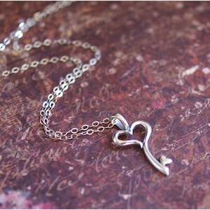 Heart Key Necklace -STERLING SILVER- PERFECT &#39;Valentine&#39;s Day Gift&#39; for Wife, Mother, Daughter, Grandma, Friend by RevelleRoseJewelry