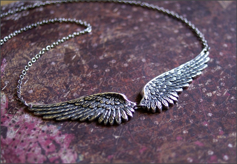 Angel Wing Necklace-Silver Wing Jewelry BEST SELLER Angel Wing Pendant, Angel Wing Jewelry, Silver Necklace, Gift for Her, Gorgeous Gift image 2