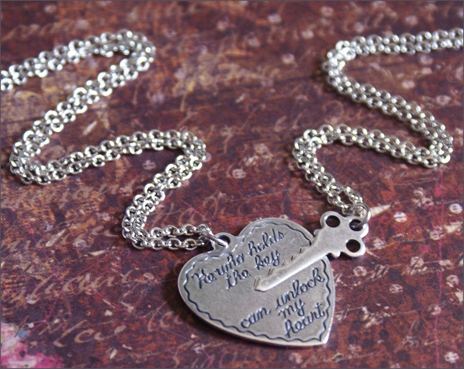 Heart Key Necklacehe WHO HOLDS the Key Silver Heart Key Etsy