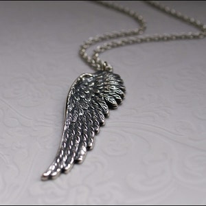 Angel Wing Necklace-Silver Wing Jewelry-DETAILED Gorgeous Pendant, Memorable Gift UNISEX Adjust Length PERFECT Gift Wife, Mother, Brother image 4