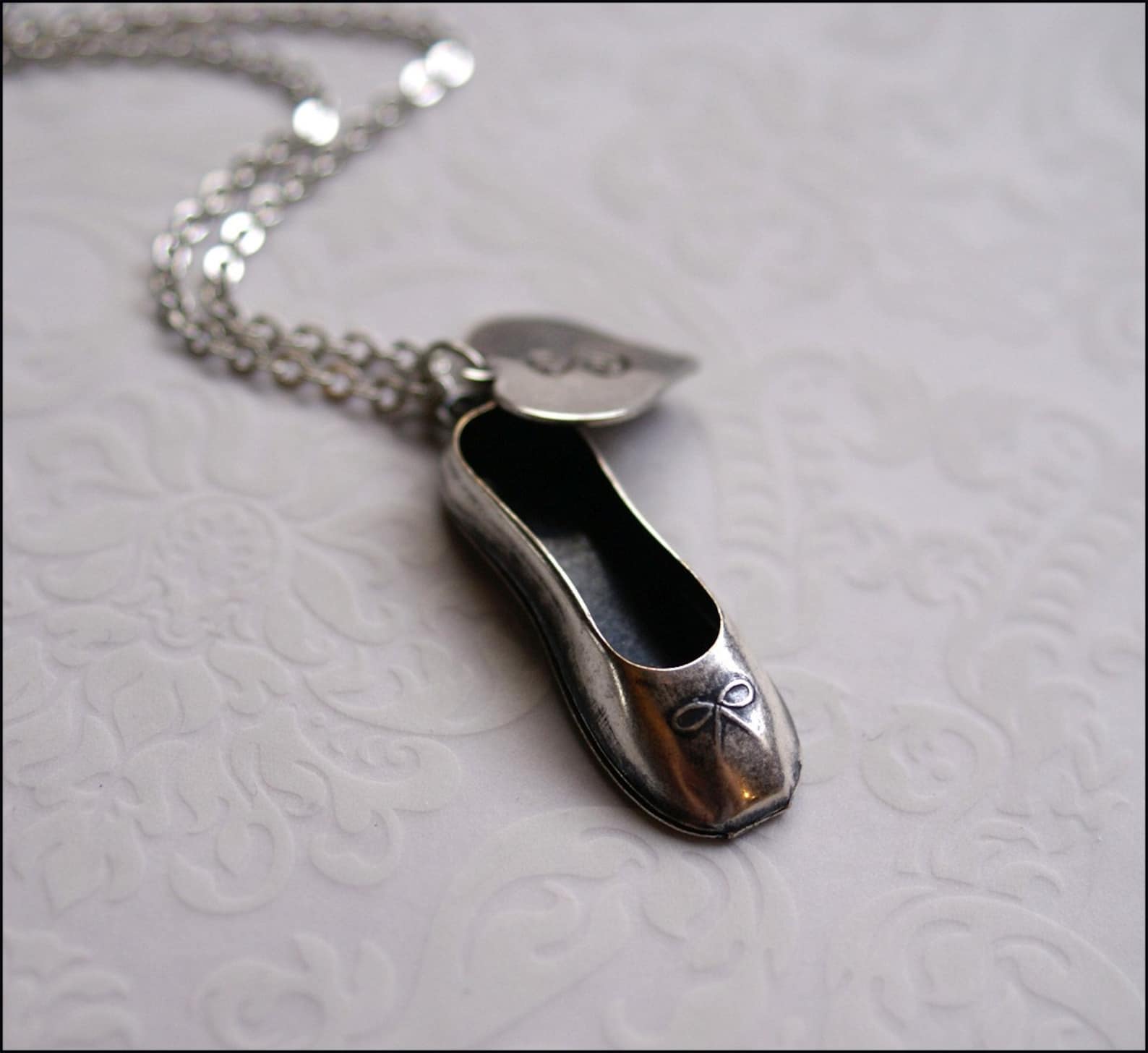 personalized ballerina necklace-silver dance jewelry-custom initial for ballerina, dancer, daughter, recital necklace ballet sli