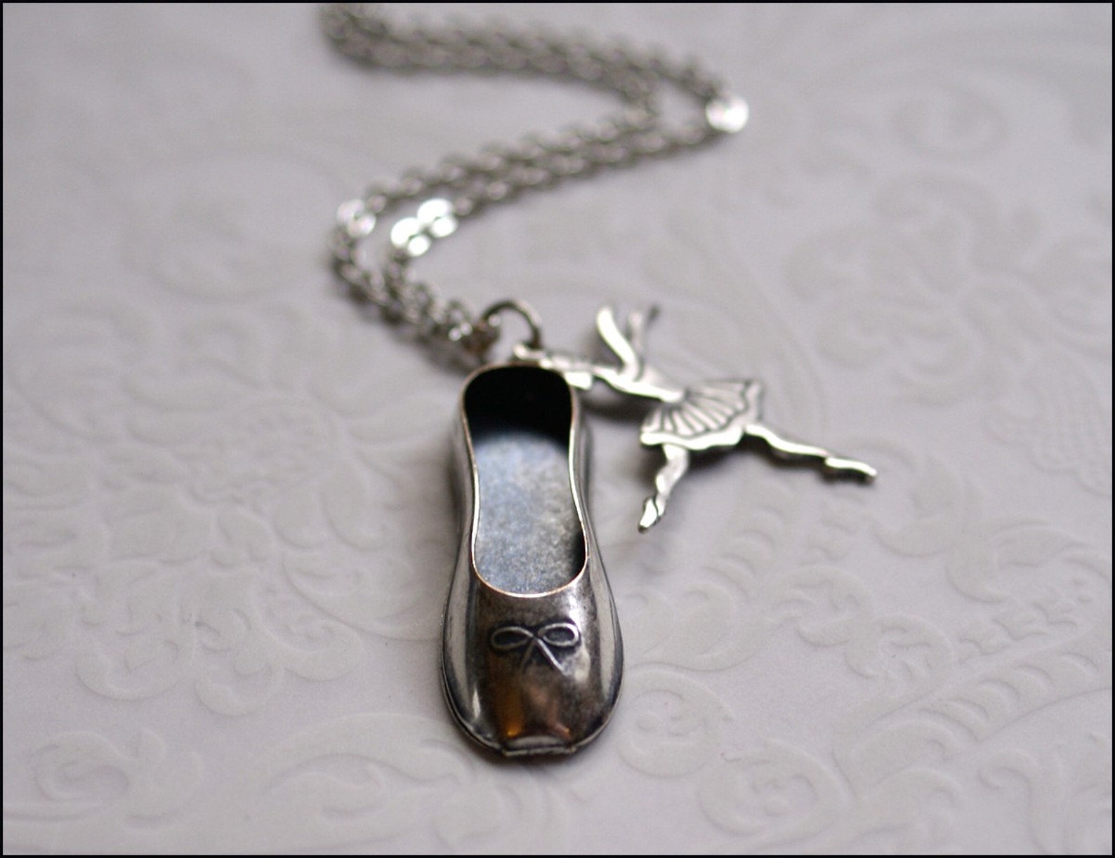 ballerina ballet necklace-dancer's necklace- silver ballet shoe, ballerina pendant, perfect gift for dancer, cutest recital ballerina ballet necklace-dancer's necklace- silver ballet shoe, ballerina pendant, perfect gift for dancer, cutest recital