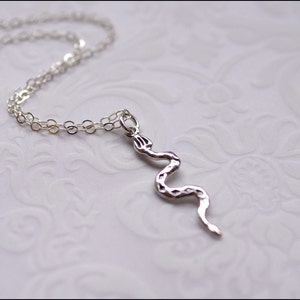 Silver Snake Necklace-STERLING SILVER Snake Jewelry-Diamondback, SNAKE Serpent Pendant, Fun, Unique Gift Snake Pendant