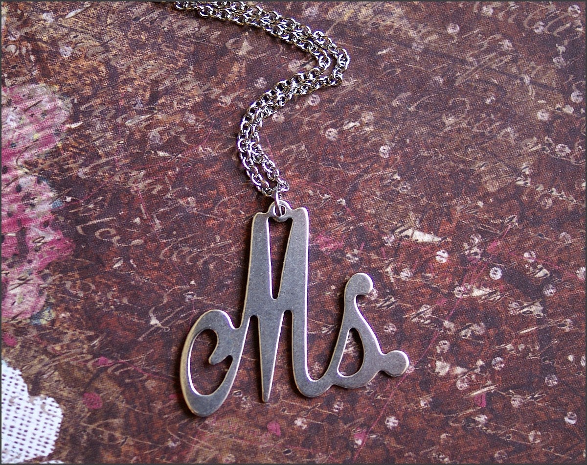 Personalized Initial Necklace LARGE 'MS' Pendant Necklace