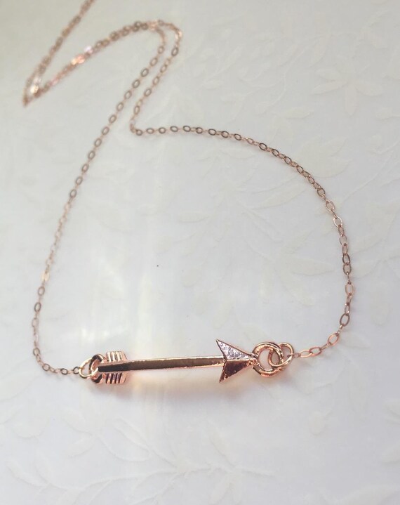 Rose gold arrow necklace online