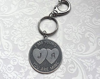 Couple's Personalized Keychain, Boyfriend Girlfriend Keychain,Couples Gift, His Hers Gift, Boyfriend Girlfriend Gift,I Am Yours You Are Mine