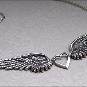 Angel Wing Necklace Silver Wing Jewelry GORGEOUS DETAILED Angel Wing Pendant PERFECT for her, Mother, Sister, Friend Gift Chic Necklace image 2