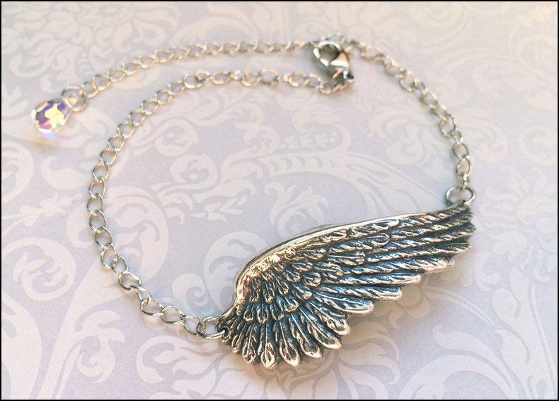 Angel Wing Braceletsilver Wing Jewelry Angel Wing Etsy