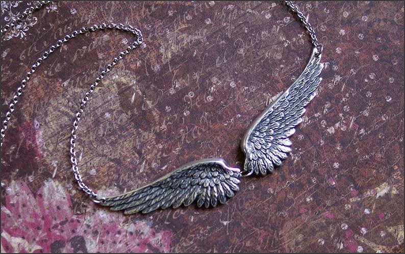 Angel Wing Necklace-Silver Wing Jewelry BEST SELLER Angel Wing Pendant, Angel Wing Jewelry, Silver Necklace, Gift for Her, Gorgeous Gift image 3