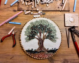 Handmade Tree of Life Mosaic Art: Ancient Symbolism and Home Decor