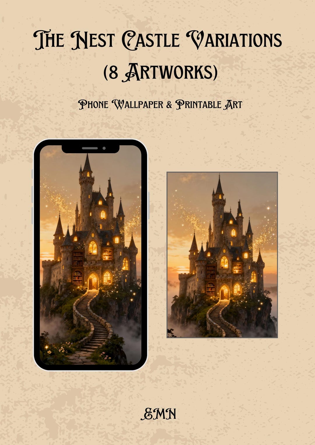 Nest Castle Variations – Cozy Fantasy Castle Printable Art | Bookish ...
