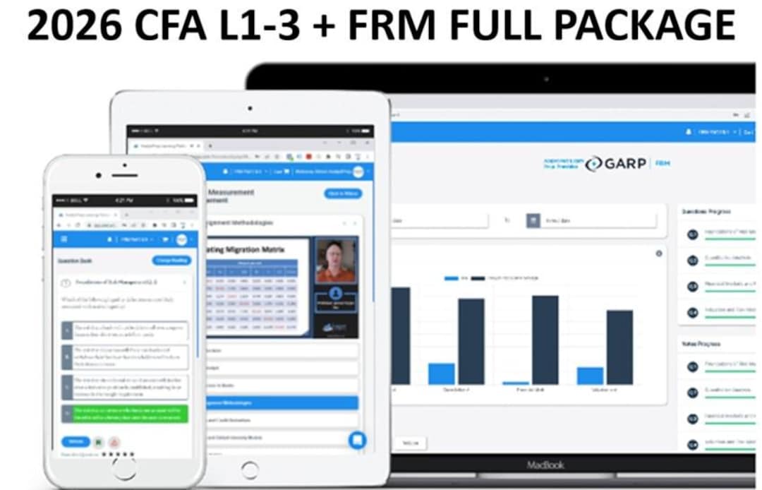 2027 CFA Analystprep Complete Levels 1-3 + FRM Full Exam Prep Package ...