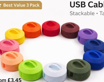 Cable Tidy Organiser, Cord Holder, USB Cable Storage, Desk Cable Management, Wire Organiser, Travel Cable Tidy, Tech Accessories