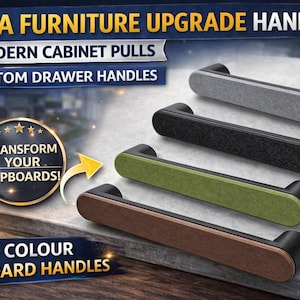 IKEA Furniture Upgrade Handles, Modern Cabinet Pulls, Custom Drawer Handles, Two Colour Cupboard Handles