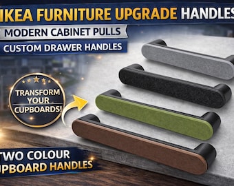 IKEA Furniture Upgrade Handles, Modern Cabinet Pulls, Custom Drawer Handles, Two Colour Cupboard Handles