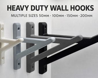 Heavy Duty Wall Hooks | Strong Storage Brackets | Garage, Shed & Workshop Storage | 50mm 100mm 150mm 200mm Sizes