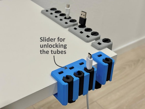 Desk Cable Holder Clamp, Cable Organiser for Desk, USB Cable Management, Desk Cable Clip, Gaming Desk Cable Holder, Office Cable Tidy