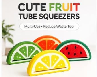 Süßer Obst Zahnpasta Squeezer | Spaß Badezimmer Gadget | Strumpffüller Geschenk | Kawaii Tube Roller | Kleines nützliches Geschenk | 3D Gedruckt