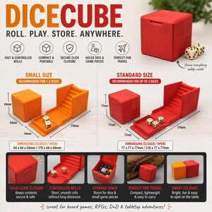 Dice Cube Roller Box | Portable Dice Tray & Storage | Travel Dice Case | Compact Dice Roller | Board Game Accessory | Gift for Gamers