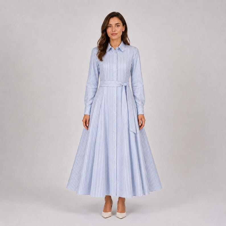 Shirt Dress Sewing Pattern, Button Front Dress, Princess Seam Style (XS-4XL) (Digital PDF Download) image 5
