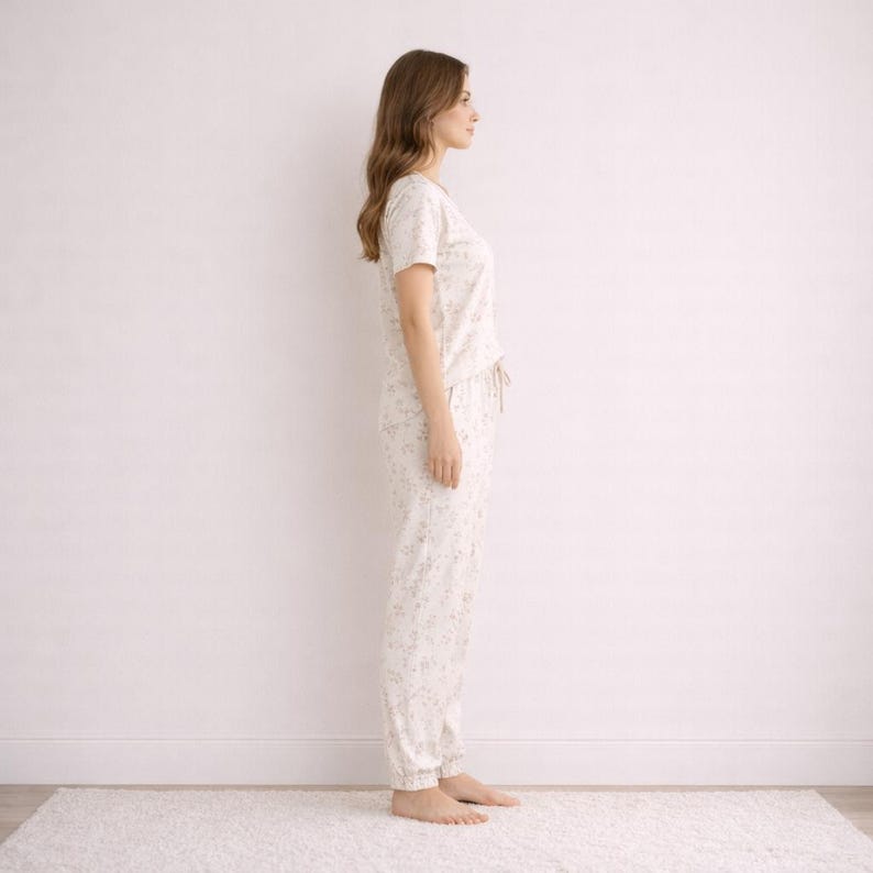 Pajama Set Sewing Pattern, Short Sleeve Top-jogger Pants, Relaxed Fit ...