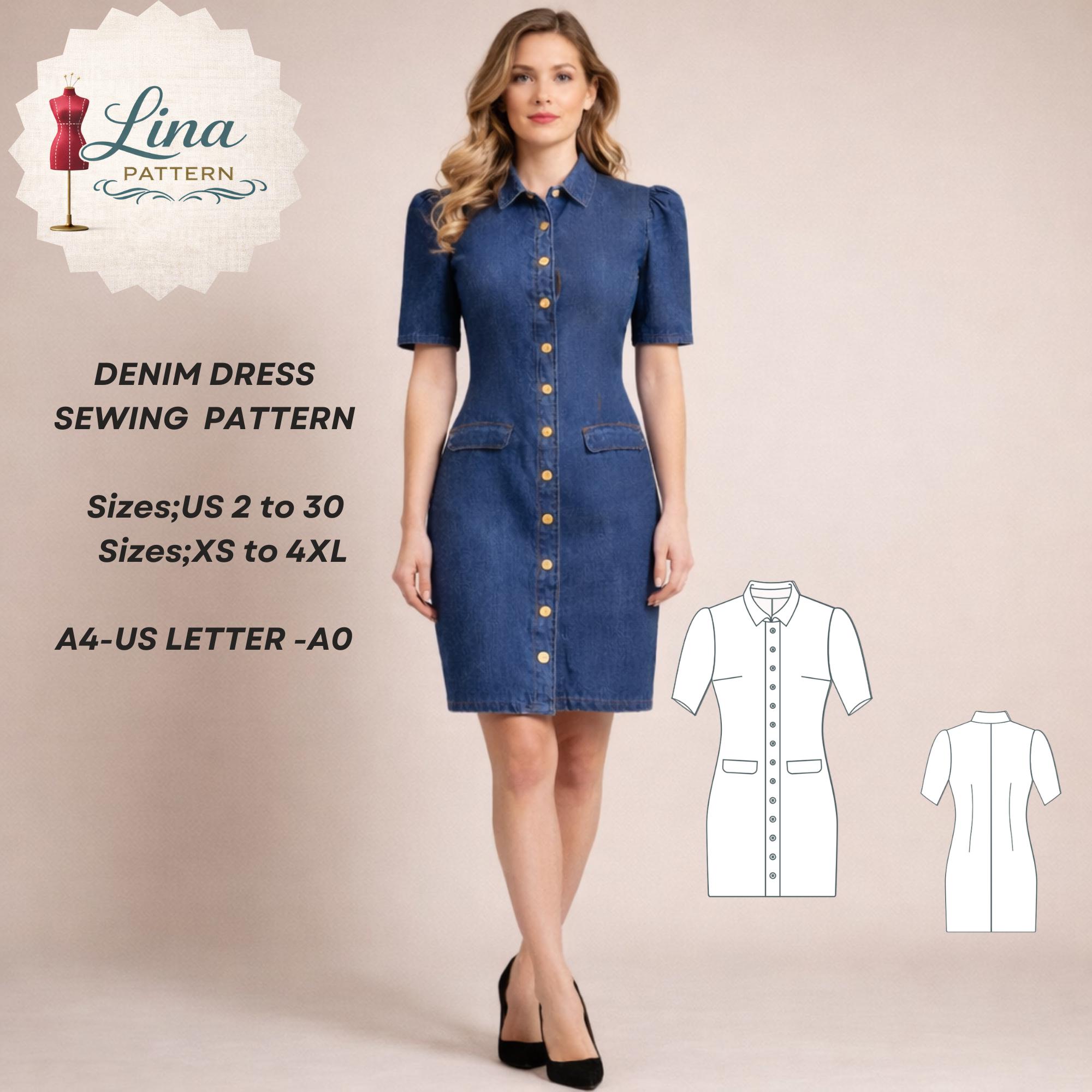 white christmas dresses The Desirae Modest Denim Dress Vintage Denim / L