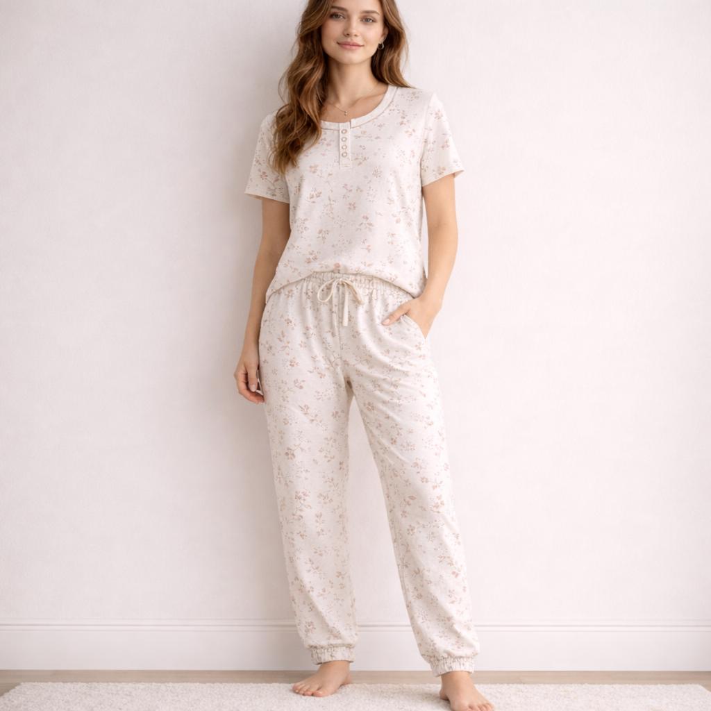 Pajama Set Sewing Pattern, Short Sleeve Top-jogger Pants, Relaxed Fit ...