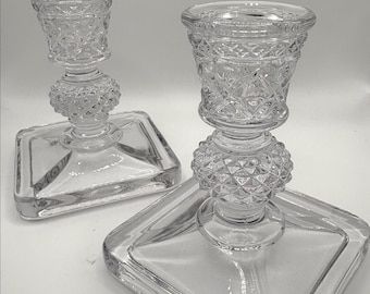 Bougeoir vintage en cristal transparent