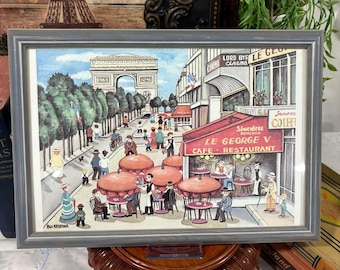 Impression d'art Bin Kashiwa représentant la rue parisienne animée