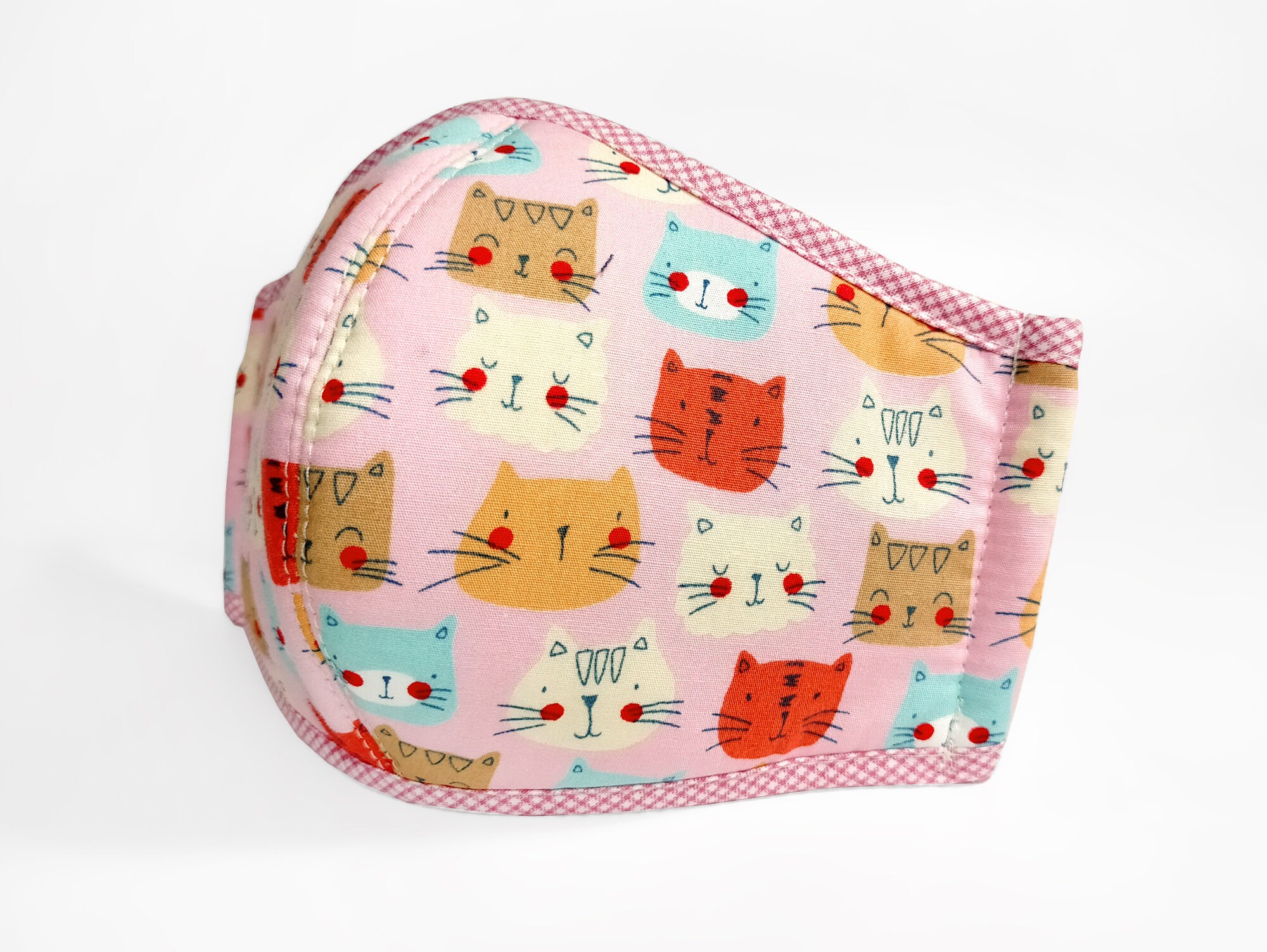 Cat Print Fabric Face Mask Cotton Cloth Face Mask 3 Layer Etsy