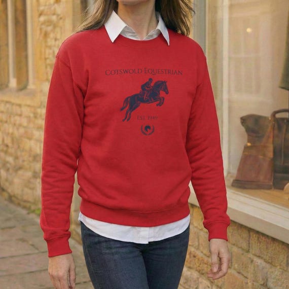 Cotswold Equestrian Sweatshirt Est 1949 | British Countryside Horse Riding Crewneck | Show Jumping Heritage Gift | Country Rider Jumper