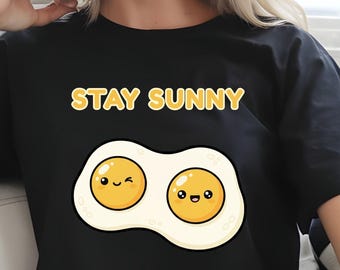 Sunny Side Up Egg Shirt &  Kawaii Breakfast Tee - Minimal Cartoon Top
